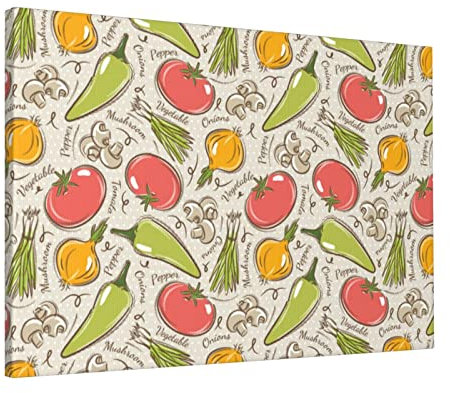 BVMPRS Gemälde, Gemüse, Obst, modernes rahmenloses dekoratives Gemälde für Zuhause und Büro, Dekoration, 40,6 x 61 cm