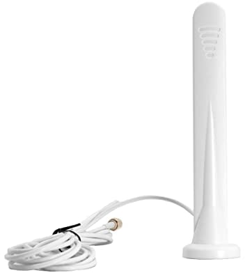 Vecys 4G LTE Antena SMA Macho Conector 15DBi GSM/3G/4G/5G Omni-direccional Impermeable Ventosa Antena con Base Magnética 3M RG174 Cable(Blanco)