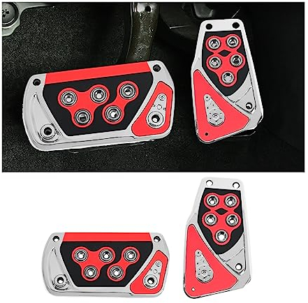 CGEAMDY 2 PCS Auto Pedal Pad Abdeckung, Anti-Rutsch-Automatik-Getriebebremse Gaspedal, Universelle Pedalauflageabdeckung Auto Gaspedal Bremsauflage Pedal(Rot)