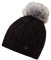 Ziener Damen ILLHORN Mütze | gestrickt, warm, Kunstfellbommel, Black, Usex