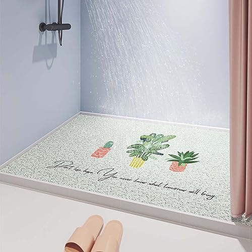 Luffa-Duschmatte, Anti-Schimmel, rutschfeste Badezimmermatten für Innendusche, große, weiche Duschbodenmatte, schnell trocknend, PVC, maschinenwaschbar, Badematten