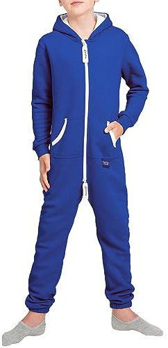 Basisstoff Yuppie Kinder Jumpsuit Jungen Mädchen Overall Blau Gr. 134-140