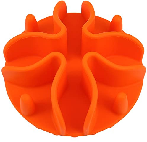 Slow Feeder Dog Bowl Insert,Doweiss Silicone Slow Feeder for Dog Cat Puppy Pet with Stong Suction Cups for Dog Bowls Slow Eating Bowls (Medium, Orange)