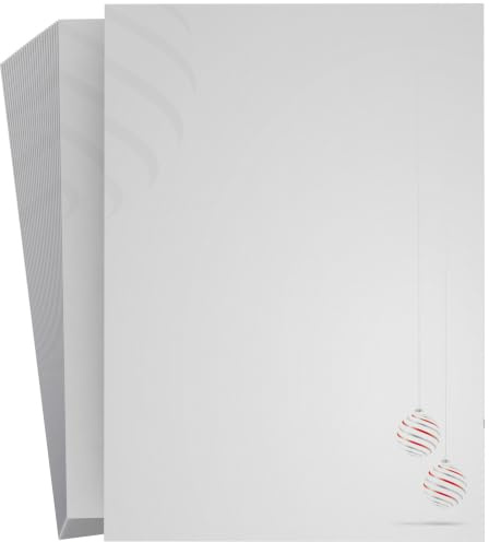 Weihnachtsbriefpapier 25 Blatt A4 | Edle Weihnachtskugeln | 90g/m² | Laser/Ink/Copy/Hand | Made in Germany | inkl. Textvorlagen-Download