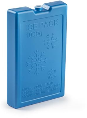 CABLEPELADO Acumulador De Frio, Bloque refrigerante, Acumulador de hielo, Bloques de Hielo, Reutilizables, 22 x 14.5 cm, Apto para Nevera portatil, Azul, 1000 gramos