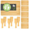 DuneDesign Set d'Assiettes à Raclette 6 Personnes - 30x22 Planche à Raclette en Bois avec Spatule - Dessous de Poêlon à Raclette en Bois - Accessoires pour Raclette - Planchette à Raclette en Bambou