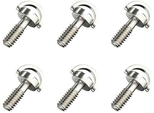 Niniang 6X Long 1/4 de Vis en Bague-D en Acier Inoxydable Argent pour Trepied QR Plaque de L'Appareil Photo