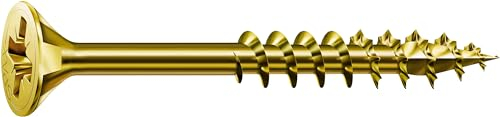 SPAX Universalschraube, 4,0 x 60 mm, 90 Stück, Teilgewinde, Senkkopf, Kreuzschlitz Z2, 4CUT, YELLOX - 8000000287442