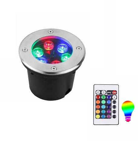 Luces De Paisaje Submarino LED - Con Control Remoto Piscina Foco, Foco Empotrable Para Exteriores RGB, IP68, Resistente Al Agua, Cambio De Color, Lámpara LED Enterrada Para Jardín ( Color : 6W , Size