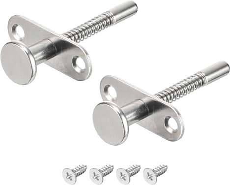 QUARKZMAN Cierres de Émbolo, Pestillo de Perno Cargado por Resorte de Acero de 6.5x65mm/0.26x2.56 Pulgadas para Muebles, Puertas de Cama, 2 Unidades