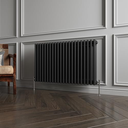 Huibathroom 600x1010mm Black Cast Iron Horizontal Triple Column Traditional Central Heating Radiators