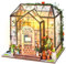 Casa de muñecas en Miniatura DIY con Muebles: Kits de Cocina de Invernadero de Madera con luz, Rompecabezas 3D Mini Modelo de casa de Madera Muebles en Miniatura Diorama Regalos de cumpleaños para
