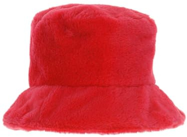 Smiffys 90er Jahre Red Pelz Bucket Hat, 1990s Fancy Dress, 90er Jahre Dress Up Hüte