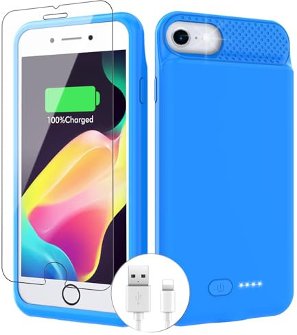 BOPPS Battery Case for iPhone 8/7/6s/6/SE (2022/2020) - 6000mAh iPhone Charger Case with 360° Protection