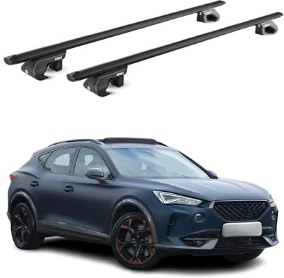 OMAC Dachträger für Skoda Kamiq 2019-2026 Silber Aluminium | TÜV geprüft, bis 90 kg Traglast, T-Nut-Befestigung, für Standard-Dachreling geeignet, Querträger, Grundträger