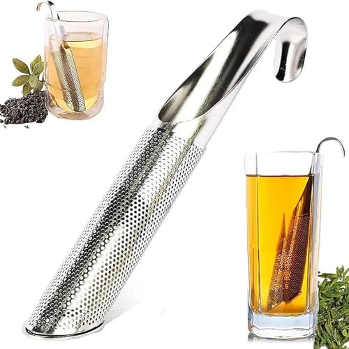 JRYGAC 1 Pieza Infusor de Te, Infusor de Té de Acero Inoxidable Tetera Infusiones, Infusor de Té Tubo Colador, Colador de Té de Malla Fina Filtro Te, Filtro de Té Hojas Sueltas Colador Te