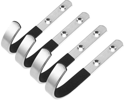 VOSAREA 2 Pairs Stainless Steel Hook Coat Hangers Entryway Hooks Indoor Hook Wall Mount Bike Hanger Decorative Hook Wall Laders Hooks Garage Hook Heavy Duty Wall Hooks Ladder Felt Silver