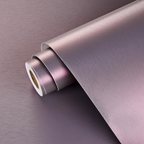 Yullpaper Abwaschbare Tapete Lila Möbelfolie Selbstklebend Metall Stil Tapeten Arbeitsplatte Folie Küche Klebefolie Möbel Lila Schrankfolien Küchenfolie Selbstklebend Vinyltapete Modern 40cm x 300cm