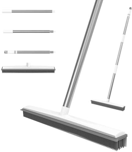 2 in 1 Shower Cleaning Brush, Bathroom Tile Cleaning Brush, 120CM Long Handled Floor Scrubber and Squeegee for Cleaning Bathtub, Bathroom, Sink, Floor, Wall, Glass