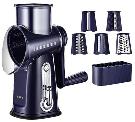 Rotationskäsereibe, Rotationsreibe, Trommelreibe Geeignet, Gemüseschredder, Edelstahl Manuelle Trommelreibe, Effiziente, Sichere Hand-Käsereibe Mit Griff Für Karotten Und Kartoffeln