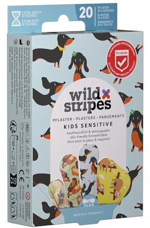 WILD STRIPES Pflaster Kids sensitiv Animal Fun 20 St