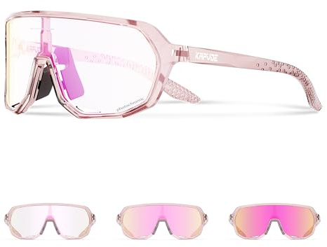 KAPVOE Selbsttönende Fahrradbrille UV400 TR90 Herren Damen K63