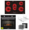 KB ELEMENTS Autarkes Herdset | 60cm Einbaubackofen 70 Liter | 59cm Glaskeramikkochfeld | 9-Funktionen | 3-fach Wärmeschutzverglasung | Rotisserie-Funktion | EEK A+ (Schwarz-Silber77cm)