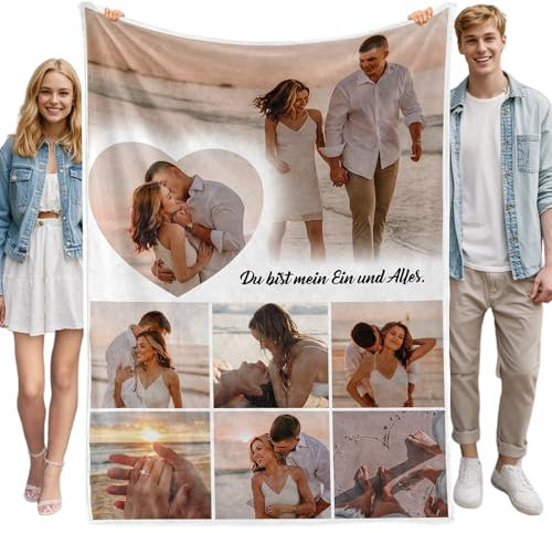Bemaystar Personalisierte Geschenke - Personalisierte Decke, Decke mit Foto, Decke Personalisiert, Personalisiertes Geschenk für Frauen Mama Papa Freunde Kind, Geschenke zum Muttertag Vatertag