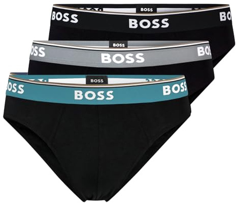 BOSS 3er Pack Herren Power Slips Briefs Unterhosen Cotton Stretch, Farbe:Schwarz, Wäschegröße:L, Artikel:-981 Black Multi