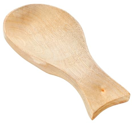 Poggiamestolo in legno per piano cottura, in bambù, supporto per cucchiaio, spatola, supporto per utensili da cucina, per mestoli, tornitore, spazzola (colore legno)