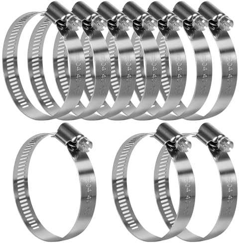 10 Stück Schlauchschellen Edelstahl 40-63 mm – XXL Schlauchklemmen für große Garten- und Poolschläuche, Wasseranschlüsse