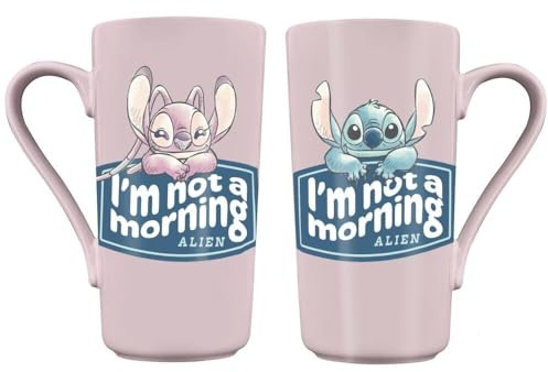 Disney Lilo & Stitch I’m Not a Morning Alien 16oz Hot Chocolate Mug, Official Gift
