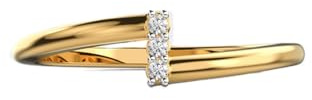 Solitär Trio Ring aus 925 Sterling Silber Inlay | Vergoldet | Luxuriöser runder Moissanit-Ring, handgefertigter Damenschmuck | WWJR_0175