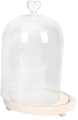 MUCKLILY Romantisches Paar Handmodell mit Glasdeckel, Leuchtende Deko | Weißes Glas und Holz, Valentinstagsthema, für Bridal Shower und Jubiläum, 3 Stück Aaa Batterie nicht Enthalten