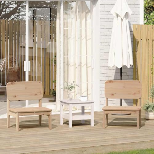 Teenpull Gartenstühle 2 STK. Massivholz Kiefer, 60x52,5x72 cm, robuste Outdoor Stühle für Terrasse, Balkon, Garten, langlebige Sillas para Jardin, Bequeme Patio Chairs