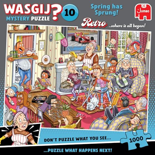 Wasgij Retro Mystery 10, Der Frühling ist da - 1000 Teile Puzzle | Anspruchsvolles, Kniffliges 1000-Teile-Puzzle für Erwachsene – 100% Recycelter Karton – Geburtstags Jumbo