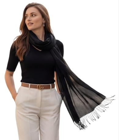 LA FERANI Sommerschal Damen Kaschmir dünn Halstuch Stola 200x70 leicht transparent uni Farbe Umschlagtuch für Sommer Frühling Casual Business Style Hochzeit Geschenk für Sie