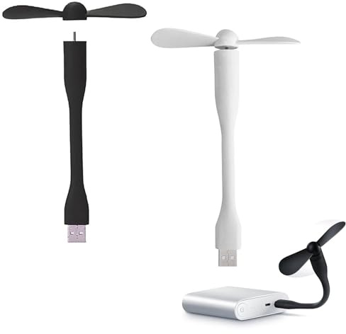 Comioke USB Mini Del Ventilatore,2 PCS USB Ventilatore,Mini Fan Adjustable,Flexible Portable Fan,Piccole Fan Silent,Ventole per Cellulare, Ventola per PC Laptop