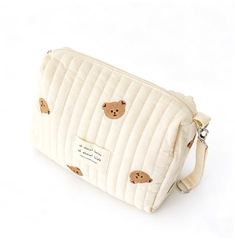 Hugcows Sac a Langer Bebe Universels 25 x 17 x 10 cm, Sac Bebe Organisateur à Fermeture Éclair avec Dragonne, Trousse Toilette Bebe et Trousse de Soin Bebe pour Voyage et Sorties