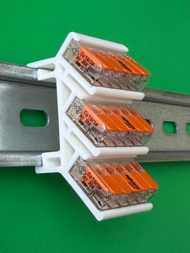 SOIXX Hutschienenhalter XWD für WAGO 221-415 DIN Rail 35 mm Hutschiene Halter Weiß