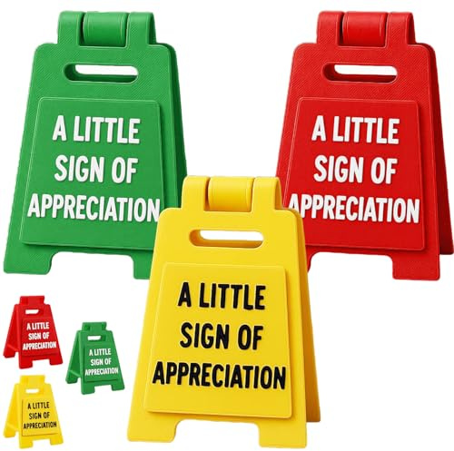 AIKOBAA 3PCS Mini A Little Sign of Appreciation Desk Token, Small Multicolored Thank You Sign for Colleagues, Teachers & Friends, 5.5x3.7cm Novelty Appreciation Gift (3PCS-Multicolored APPRECIATION)