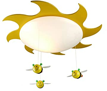 LED Kinderzimmerlampe rund Ø53cm Sonne mit zauberhaftem *Bienen Mobile* Deckenschale SUM SUM