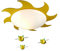 LED Kinderzimmerlampe rund Ø53cm Sonne mit zauberhaftem *Bienen Mobile* Deckenschale SUM SUM