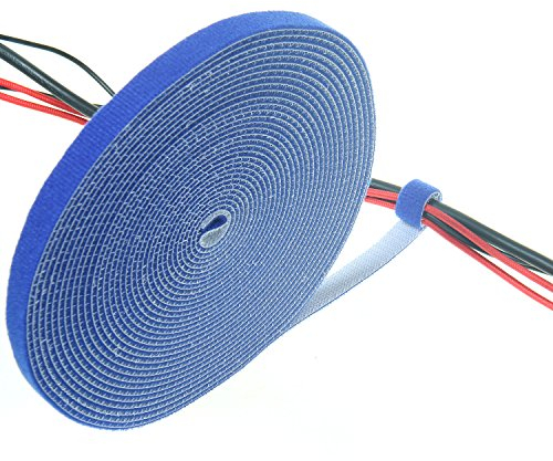TUKA 10 m x 20mm Organizador de Cables, Cinta de Gancho y Bucle Sujeta Cables, Recortable Cinta adhesiva Cable Manguera, Hook & Loop Organizar Cables, Reutilizable | Ajustable, azul TKB5012 blue