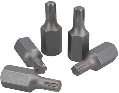 M6 Male Short (30mm) Ribe Bit 5 Pack with 10mm Hex End S2 Steel Bergen