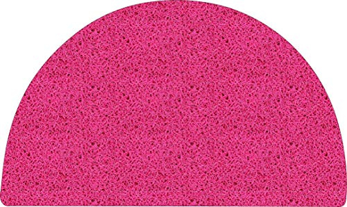 Nicoman Easy-Clean & Dirt-Trapper Barrier Half Circle Moon Doormat|Non-Shedding & Jet-Washable Outdoor Spaghetti Doormats (Pink, 70x44cm)