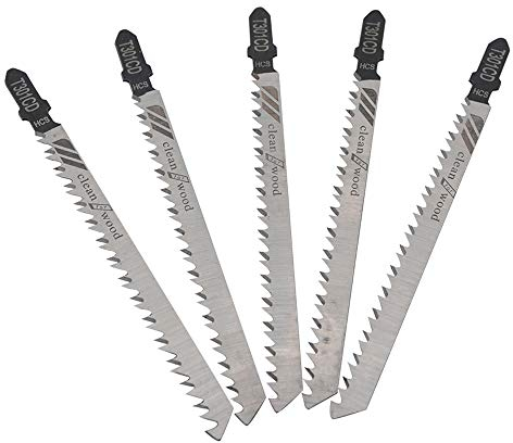 Maso Lot de 5 lames de scie sauteuse T301CD avec tige en T pour couper du métal, du bois, du PVC et plus encore – Compatible avec Bosch, Dewalt, Hitachi, Makita, Festool, etc.