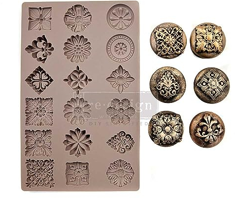 Redesign With Prima Redesign Decor Moulds 5x8x8mm-Curio Trinkets Crafting Resin Molds for air Dry Clay DIY Projects Funiture Dresser, Chocolate,Cake,Candy,Backery,Soap,Polymer Clay,hot Glue