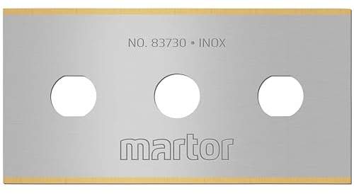 MARTOR 100x Industrieklinge TiN extra stark, rostfrei, 4-fach, Cuttermesser | Lebensmittelechtes Öl, TiN-beschichtet, 4 Schneidkanten, Industrie & Lebensmittel, No. 83730.31