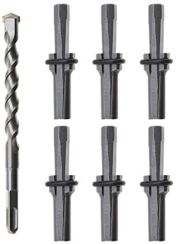 eMagTech Ensemble de 7pcs 16mm Cales de Plumes Plug Chop 5/8 pouces Séparateur de Pierre Béton Marbre Pierre de Roche Outils à Main 16 * 200mm Foret à Marteau Rotatif